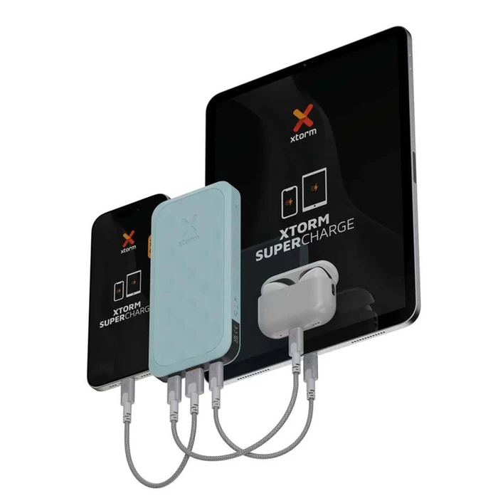 Xtorm Fuel Series Power Bank 10000mAh 20W με Θύρα USB-A και 2 Θύρες USB-C Teal Blue