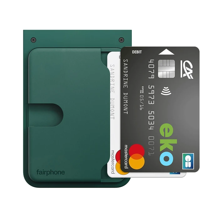 Θήκη smartphone Fairphone Card Holder Forest Green για Fairphone (Gen. 6), θήκη καρτών έως 3 καρτών