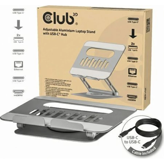 Club3D Laptop Stand with USB-C HUB 100W 360° 4K60Hz (CSV-2554)