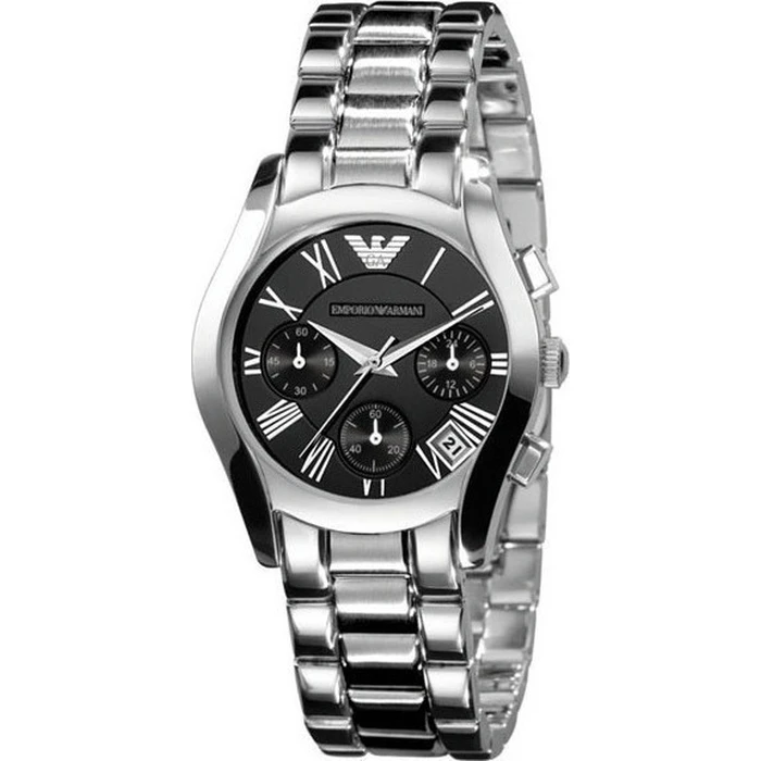 Emporio Armani AR0674 Women's 35mm Analog Quartz Chronograph Watch with Silver Stainless Steel Bracelet