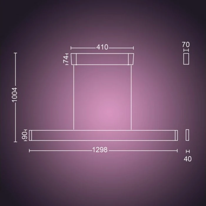 Philips Hue Ensis Κρεμαστό Φωτιστικό Μαύρο White & Colour Ambiance 6000 lm