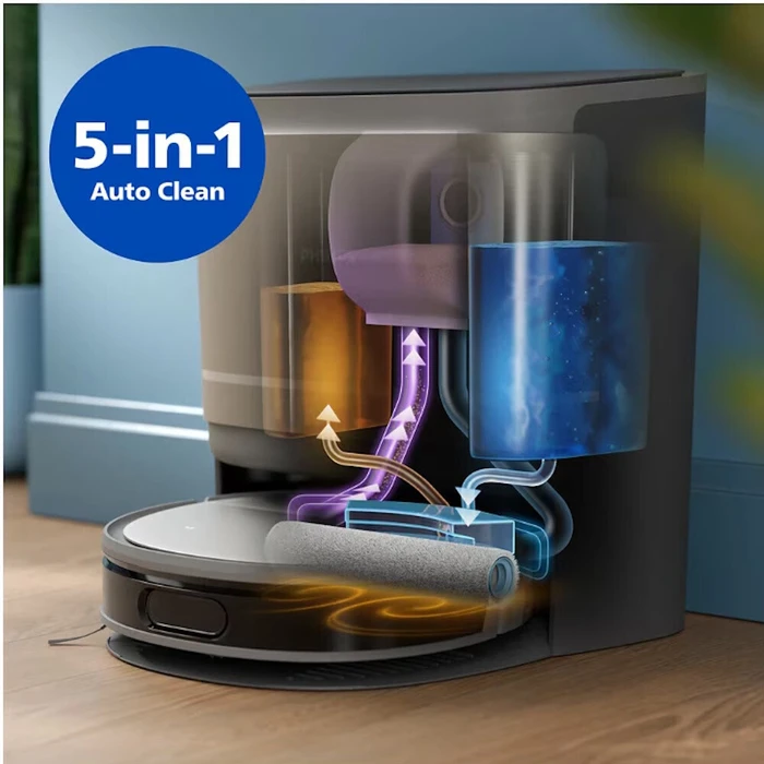 Philips HomeRun 9000 Series Robot Vacuum Cleaner XU9100/10 (Homerun) — LIDAR Mapping, 8000 Pa, Spinning Mops