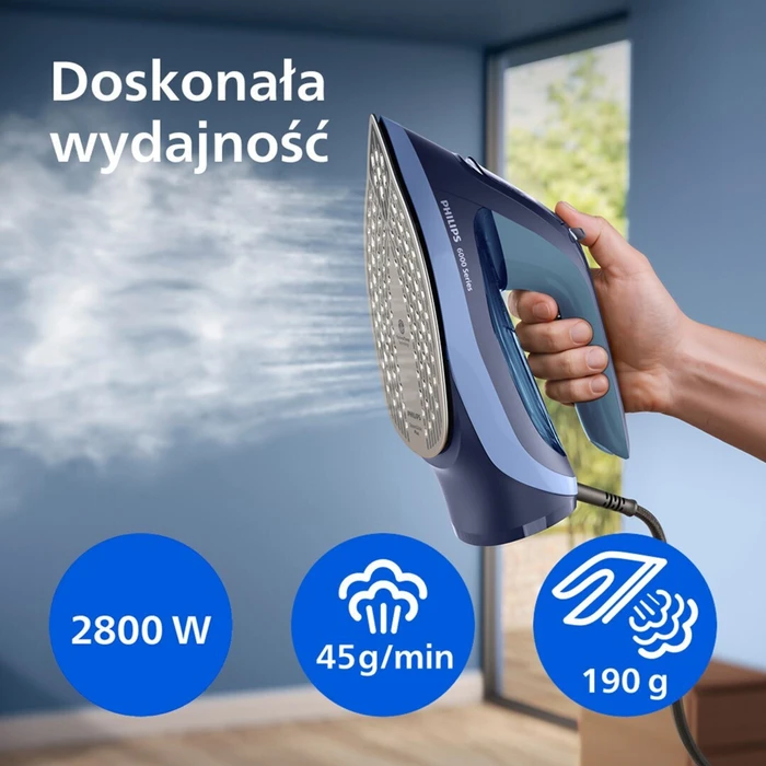 Philips 6000 Series DST6120/20 Steam Iron 2600W Continuous Steam 45 g/min