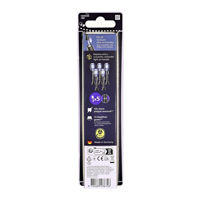 Philips Sonicare G3 Premium Gum Care Replacement Brush Heads 5 pack - Black