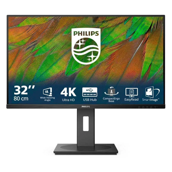 Οθόνη Philips 32" (31.5") 4K UHD 32B1N3800 HDMI+DP+USB Μαύρη