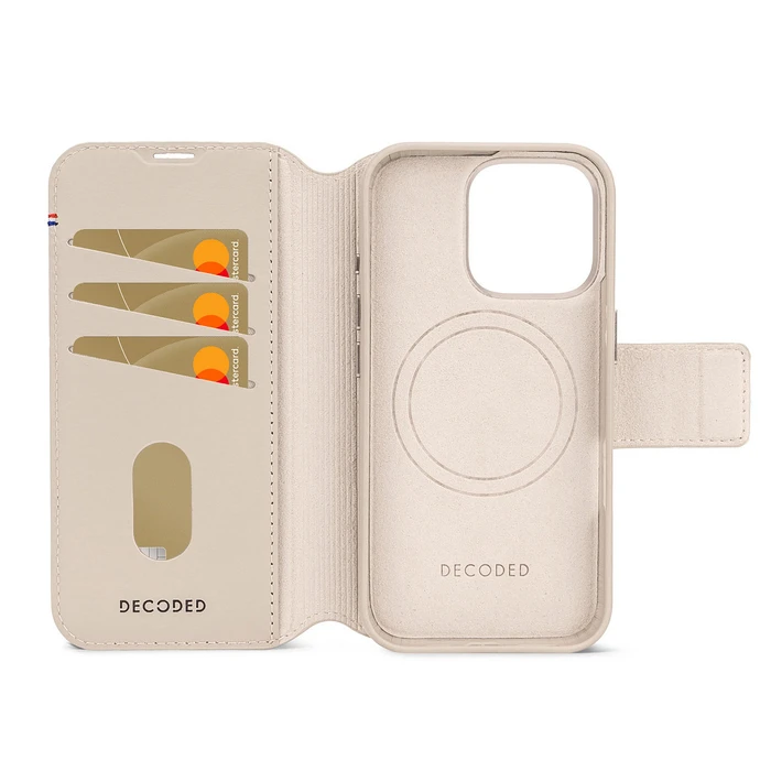 Decoded Detachable Leather Wallet 1mm Pink (iPhone 16 Pro)