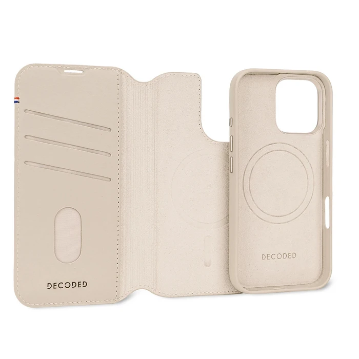 Decoded Detachable Leather Wallet 1mm Pink (iPhone 16 Pro)