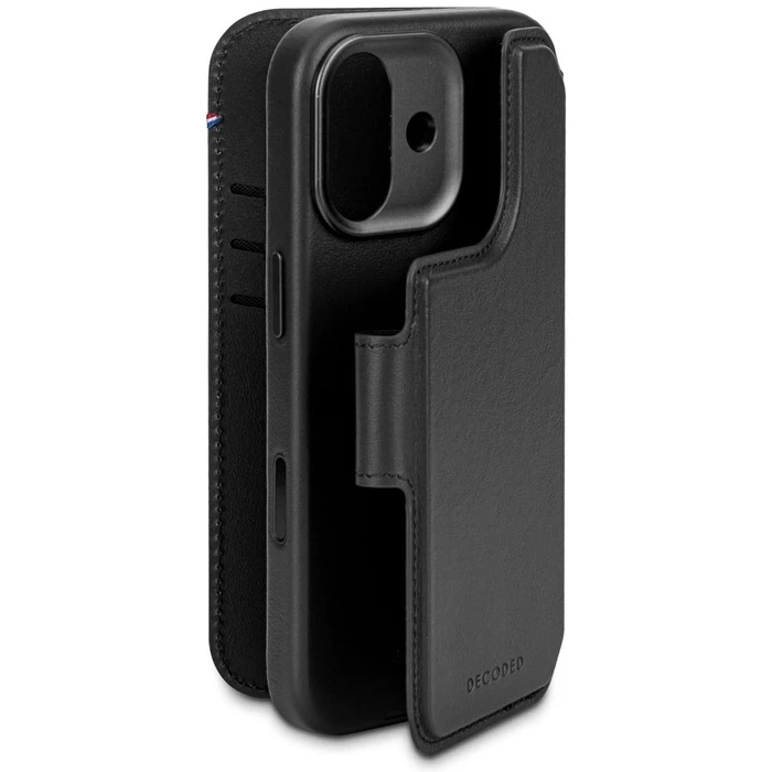 Decoded Αφαιρούμενο Wallet Πορτοφόλι Δερμάτινο / Tempered Glass / Πλαστικό 1.2mm Μαύρο (iPhone 17)