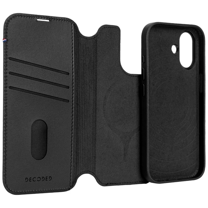 Decoded Αφαιρούμενο Wallet Πορτοφόλι Δερμάτινο / Tempered Glass / Πλαστικό 1.2mm Μαύρο (iPhone 17)
