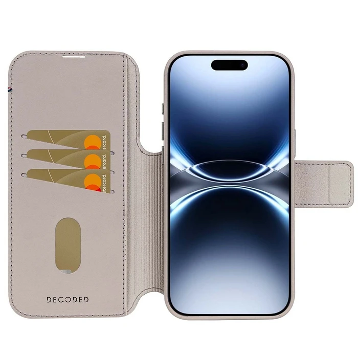 Decoded Folio Wallet Case for iPhone 17 Pro Max with MagSafe – Leather Detachable Case, Beige