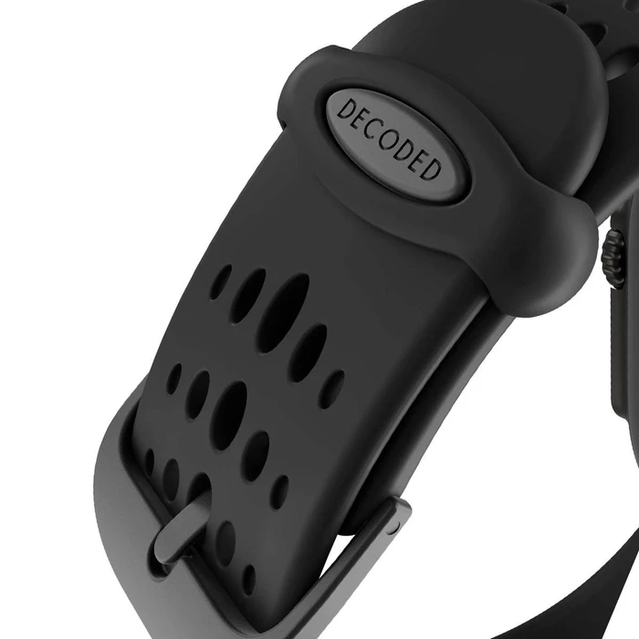 Decoded λουράκι σιλικόνης Ares O για Apple Watch 44–49mm, Μαύρο