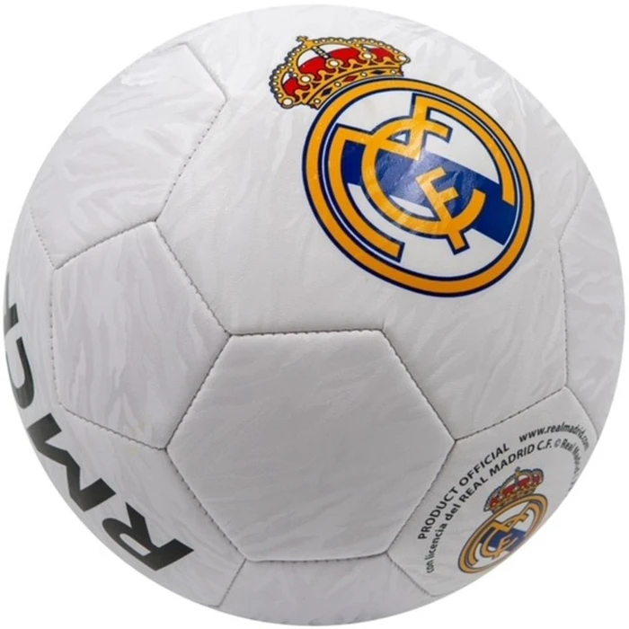 Μπάλα Ποδοσφαίρου Real Madrid με Λογότυπο Camo Metallic Λευκή - Μέγεθος 5