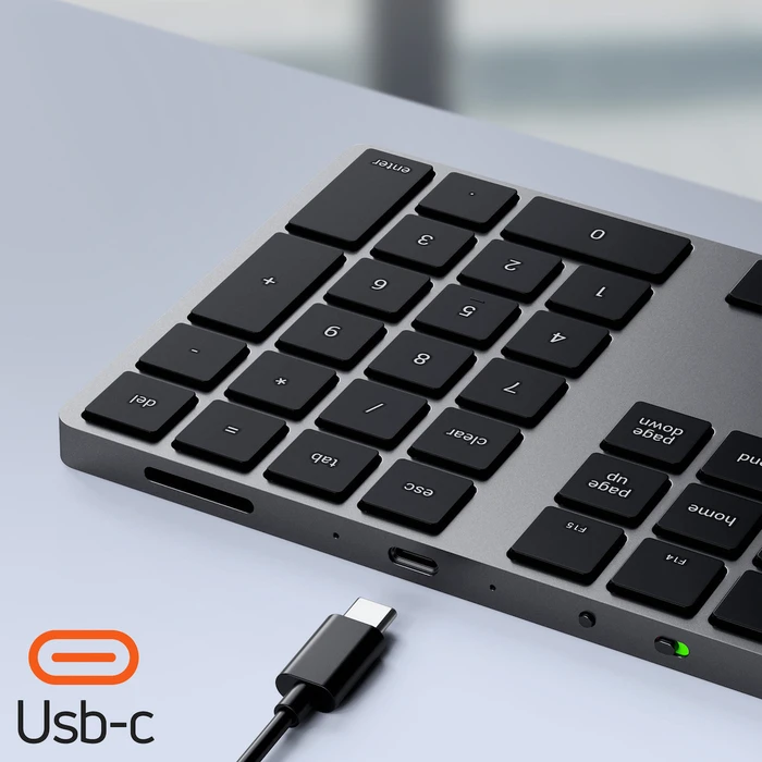 Satechi Aluminum Extended Ασύρματο Bluetooth Αριθμητικό Πληκτρολόγιο - Γκρι