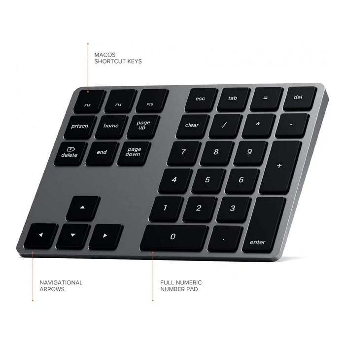 Satechi Aluminum Extended Ασύρματο Bluetooth Αριθμητικό Πληκτρολόγιο - Γκρι