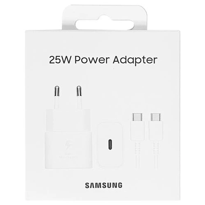 Samsung 25W USB-C Wall Charger with USB-C to USB-C Cable White (EP-T2510X)