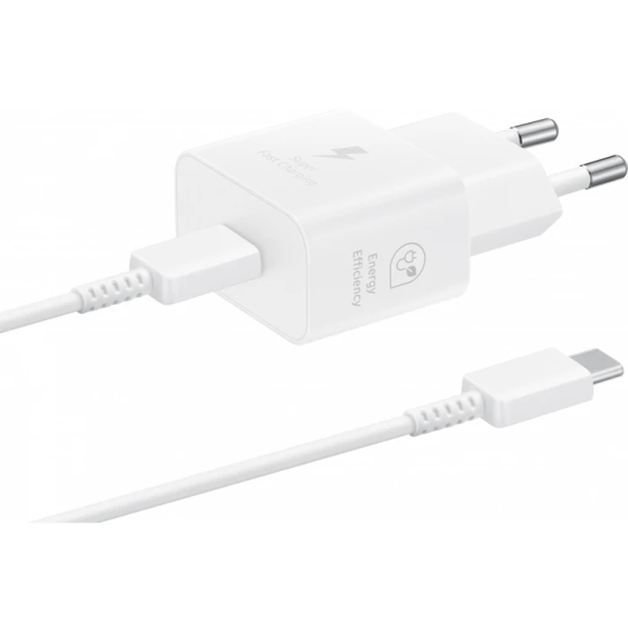 Samsung 25W USB-C Wall Charger with USB-C to USB-C Cable White (EP-T2510X)