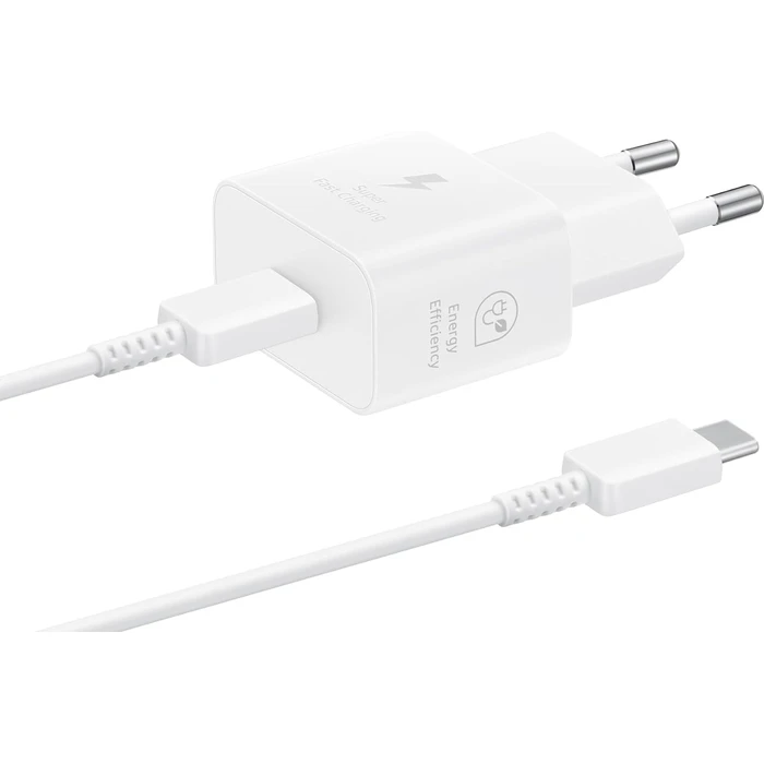 Samsung 25W USB-C Wall Charger with USB-C to USB-C Cable White (EP-T2510X)