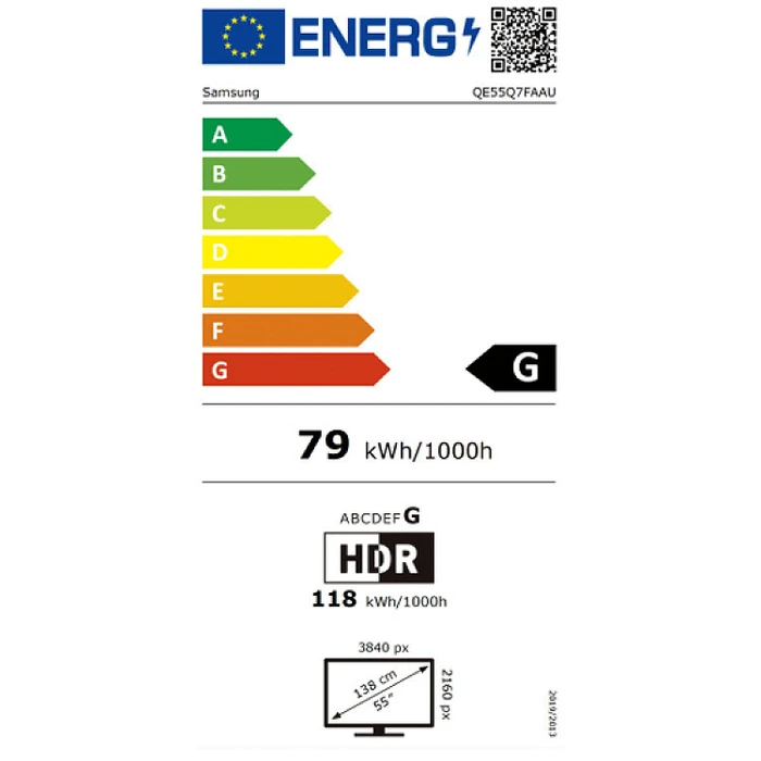 Samsung Smart TV QE55Q7FAAUXXH 4K UHD QLED Q7F HDR 2025 55
