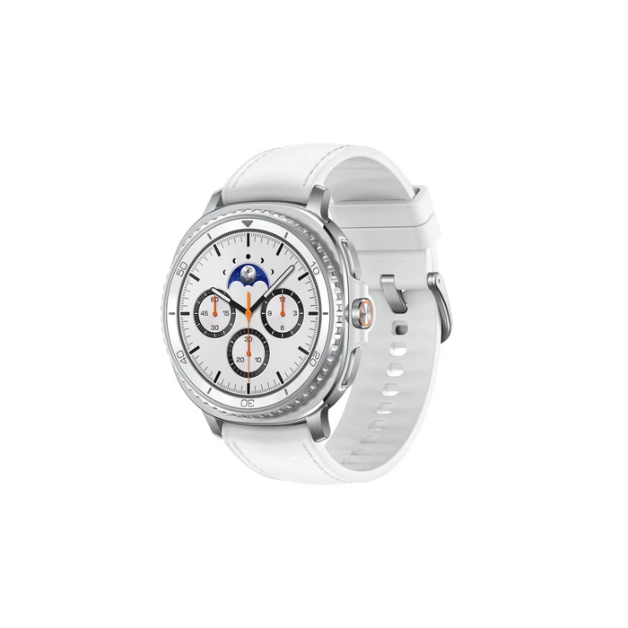 Samsung Galaxy Watch8 Classic LTE Stainless Steel 46mm Αδιάβροχο με eSIM και Παλμογράφο (Λευκό)