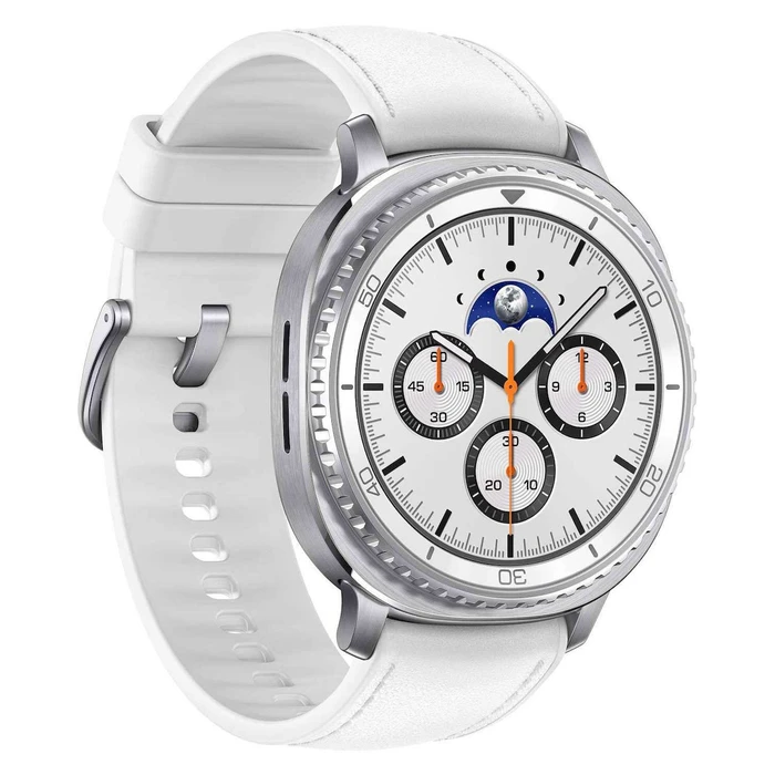 Samsung Galaxy Watch8 Classic LTE Stainless Steel 46mm Αδιάβροχο με eSIM και Παλμογράφο (Λευκό)