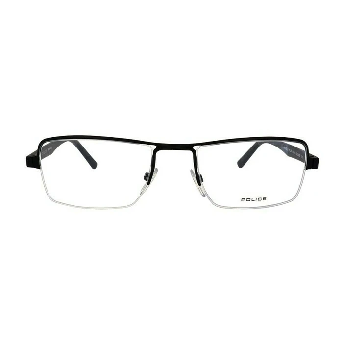 Police VPL257 0531 Men's Metal Rectangular Optical Frame Black 52/19/140