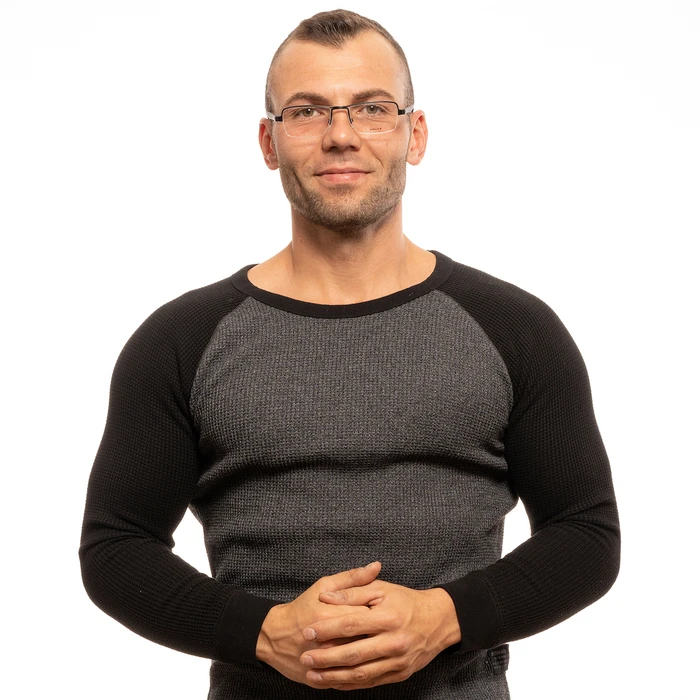 Police VPL257 0531 Men's Metal Rectangular Optical Frame Black 52/19/140