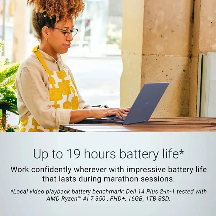 Dell Laptops 14 Plus Ryzen AI 7 350 14 Touch 16GB 1TB Win11 Midnight Blue