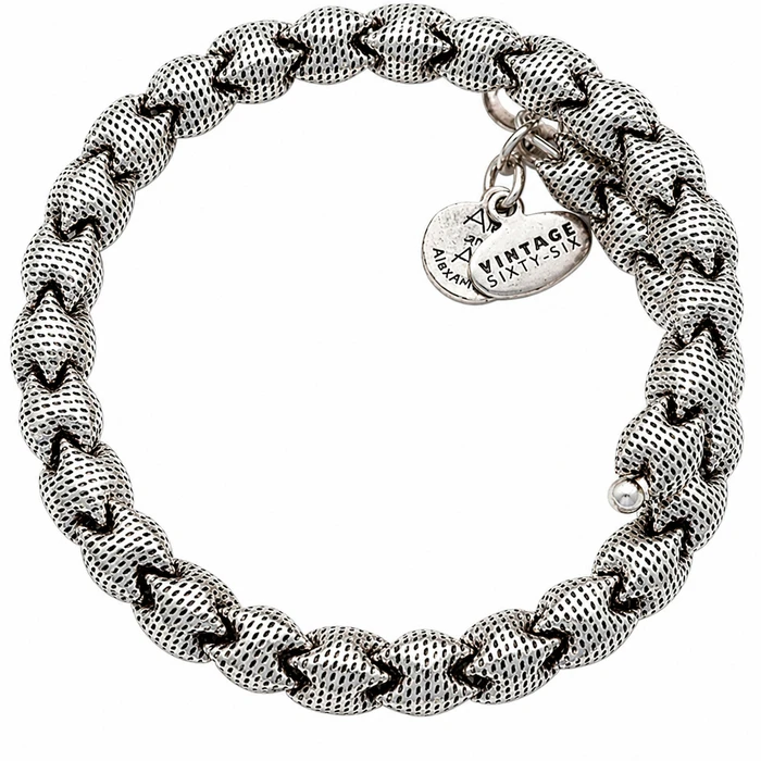 Alex and Ani Women's Bracelet VW381RS, 20 cm – Metal, Adjustable, Deco Aged Aged-Finish (Grey)