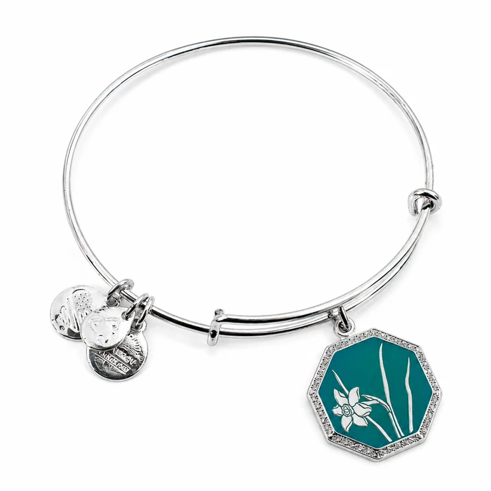 Γυναικείο Βραχιόλι Alex and Ani Narcissus A14EB100SS 20 cm - Μέταλλο, Ρυθμιζόμενο