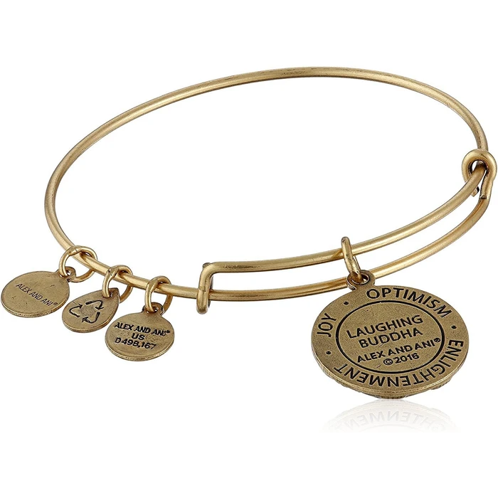 Alex and Ani Women's Gold-Tone Brass Bracelet (Smiling Buddha) 17.5 cm - A16EBLBRG