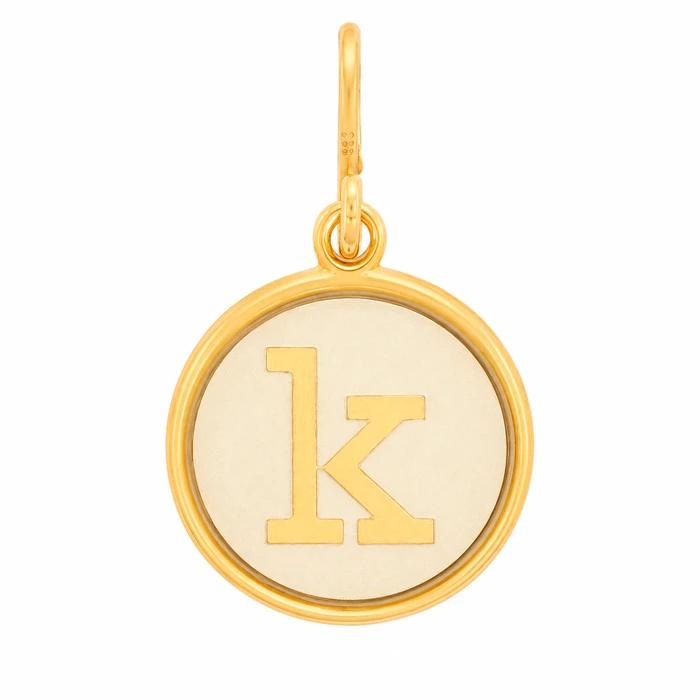 Alex and Ani Charm Μονόγραμμα Επιχρυσωμένο (Γράμμα K) - 1,5CM