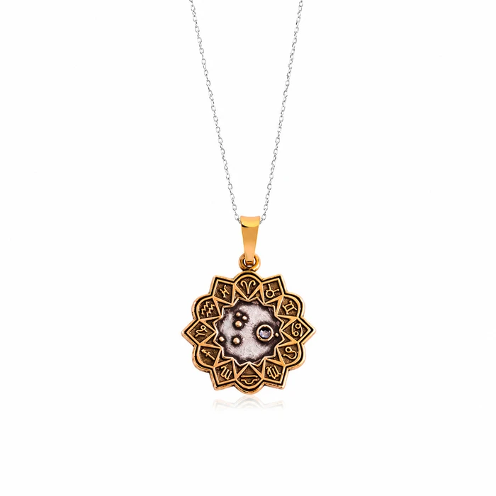 Alex and Ani Aries Two-Tone Gold Plated Necklace A17ENZD01RS