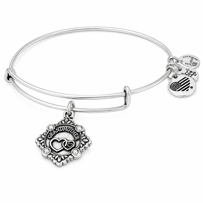 Γυναικείο Βραχιόλι Alex and Ani A18BILY05RS — 20 cm, Μεταλλικό, Γκρι, Grandma φινίρισμα