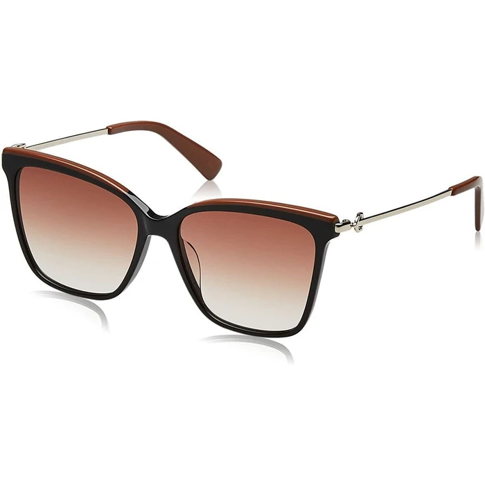 Longchamp Women's Sunglasses LO683S-001 — Black Frame, Brown Gradient Lenses, 56/15/140 mm