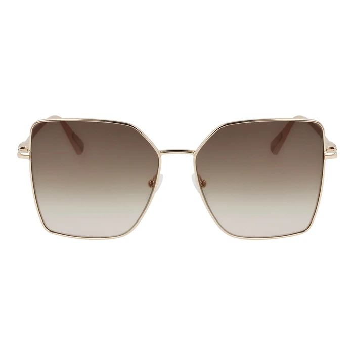 Women Sunglasses Longchamp LO173SN 157 – Yellow Lens, Golden Metal Frame (57/15/145 mm)