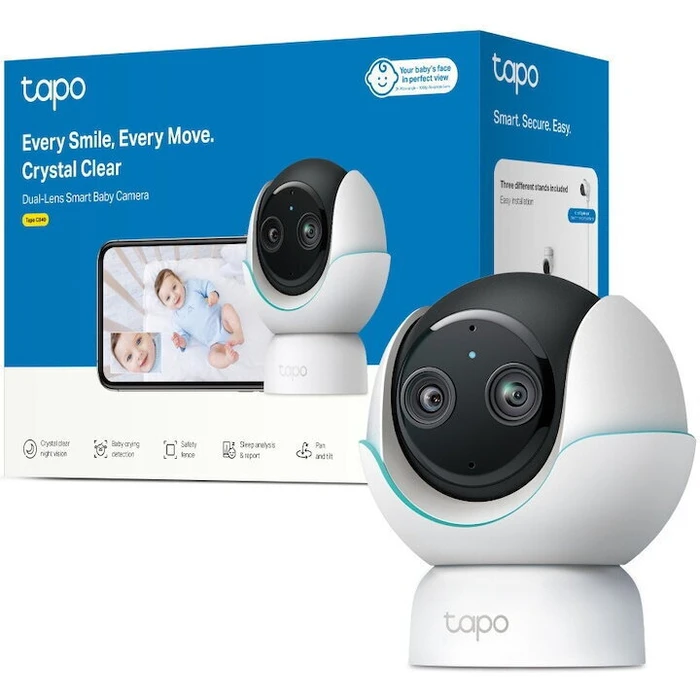 TP-Link IP Camera Tapo C840 Dual Lens Pan Tilt Smart AI Baby Monitor