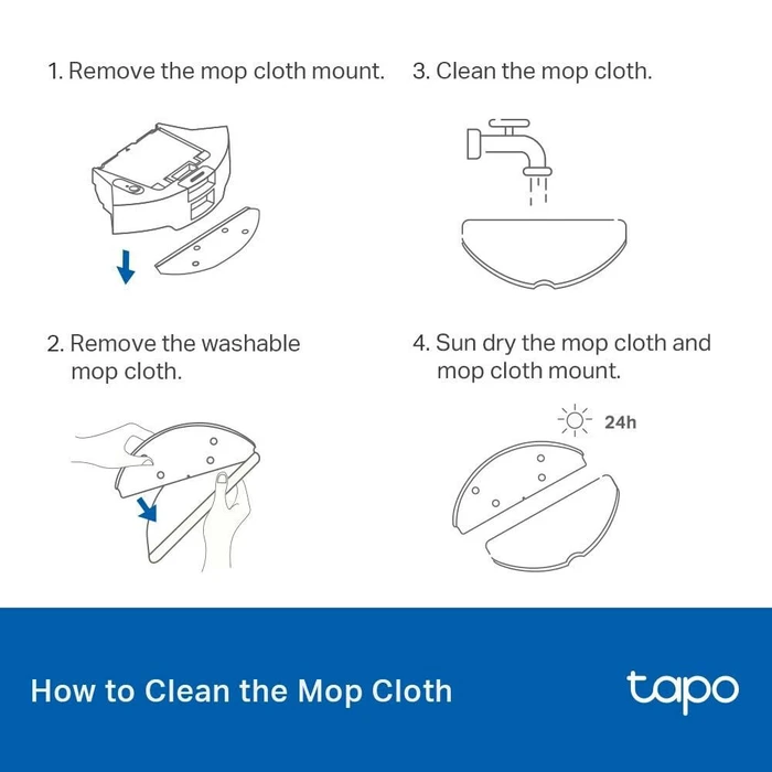 TP-Link Tapo Robot Vacuum Washable Mop Cloth (5Pcs) (TAPO RVA301) (TPTAPO-RVA301)