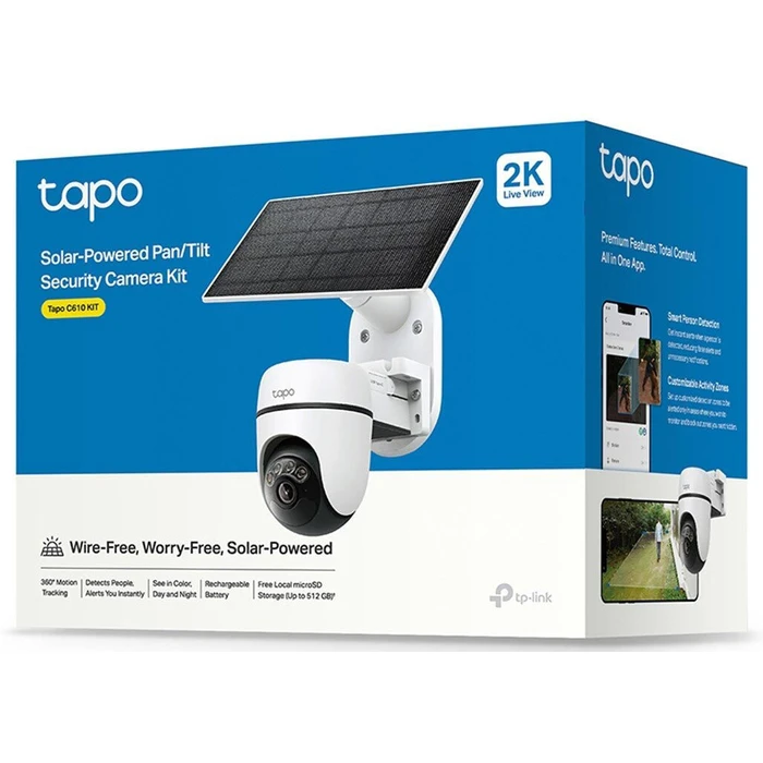 TP-Link Ηλιακή Κάμερα Ασφαλείας Pan Tilt Tapo C610 Kit