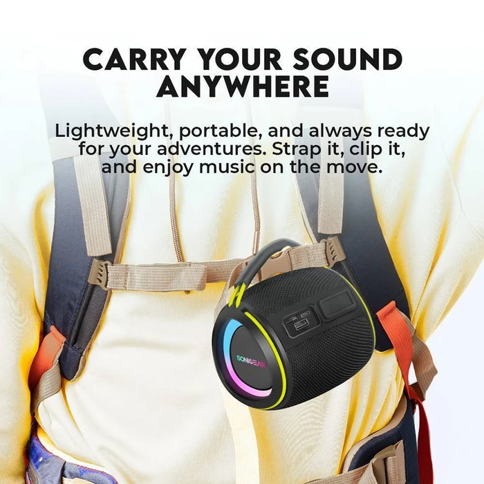 Portable Speaker SonicGear SonicGo Boom 2 Black Bluetooth 5.4 IPX5 Type C