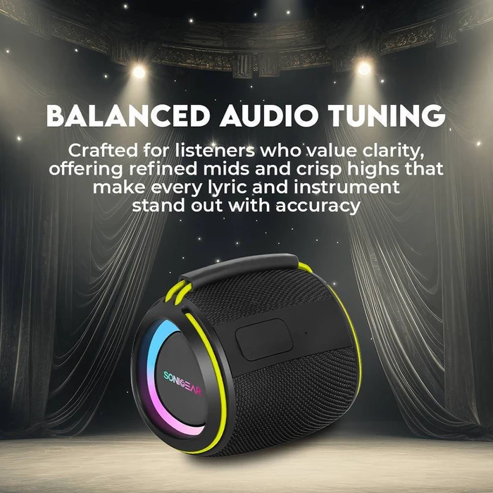 Portable Speaker SonicGear SonicGo Boom 2 Black Bluetooth 5.4 IPX5 Type C