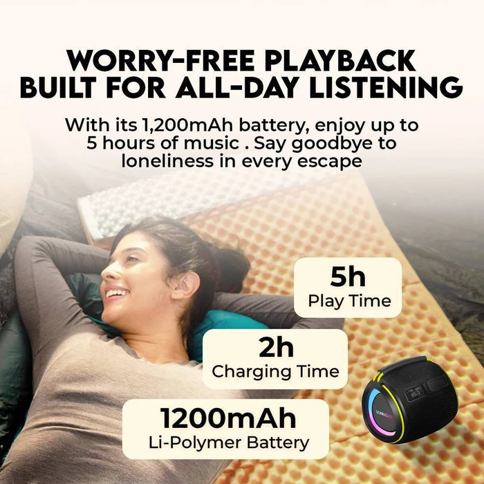 Portable Speaker SonicGear SonicGo Boom 2 Black Bluetooth 5.4 IPX5 Type C
