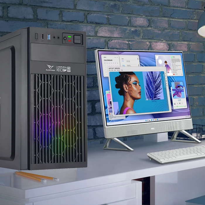 Alcatroz Azzura Millenia Eco Air Midi Tower Κουτί Η/Υ με RGB - Μαύρο
