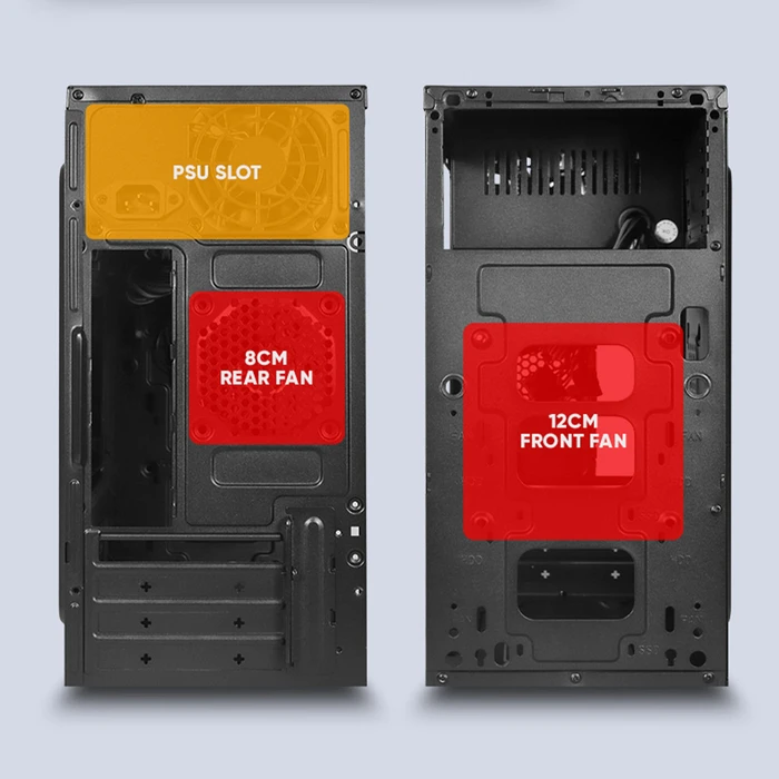 ALCATROZ Κουτί Υπολογιστή Azzura Millenia Eco Pro II RGB Black με PSU