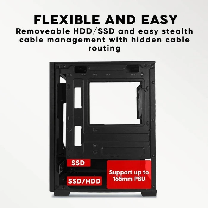 ARMAGGEDDON Κουτί Υπολογιστή με Τροφοδοτικό Aquaron Nemo Black