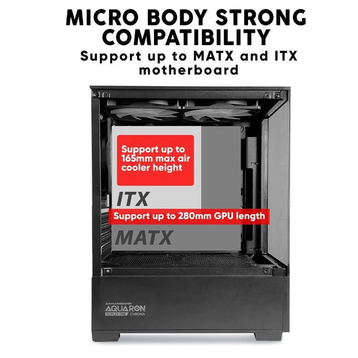 Armaggeddon Θήκη Υπολογιστή Aquaron Nemo White με Τροφοδοτικό