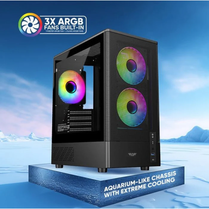 ARMAGGEDDON Κουτί Υπολογιστή Micro ATX Deepfreeze Duplex 2 Chroma Black