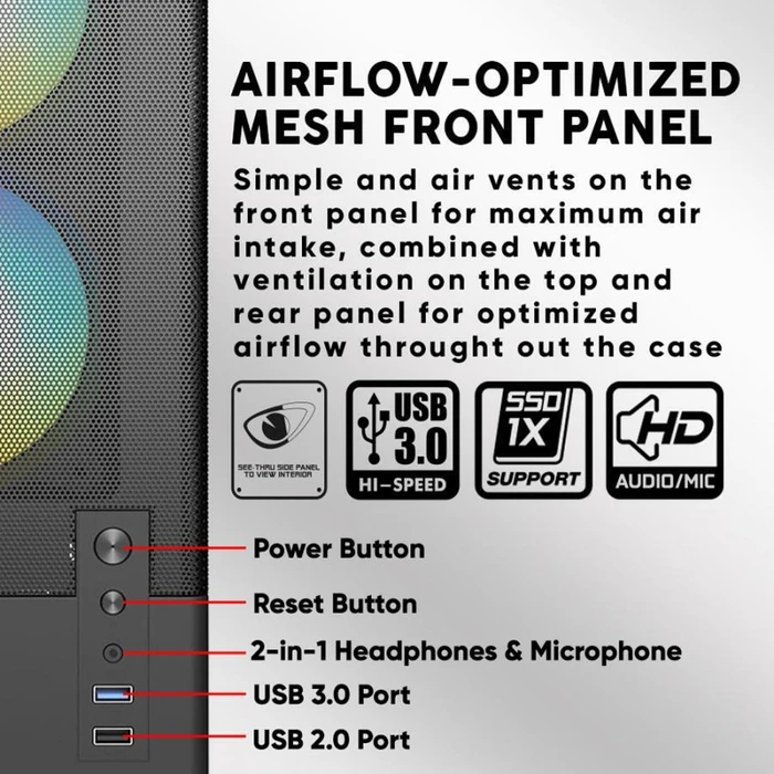 ARMAGGEDDON Κουτί Υπολογιστή Micro ATX Deepfreeze Duplex 2 Chroma Black