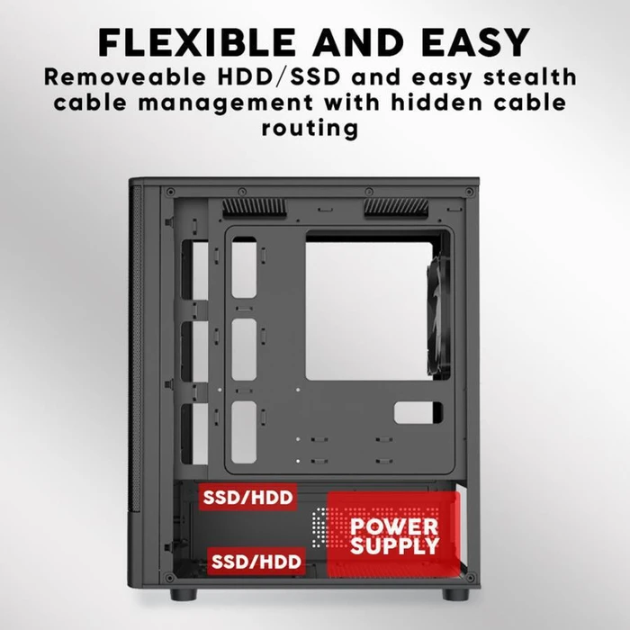 ARMAGGEDDON Κουτί Υπολογιστή Micro ATX Deepfreeze Duplex 2 Chroma Black