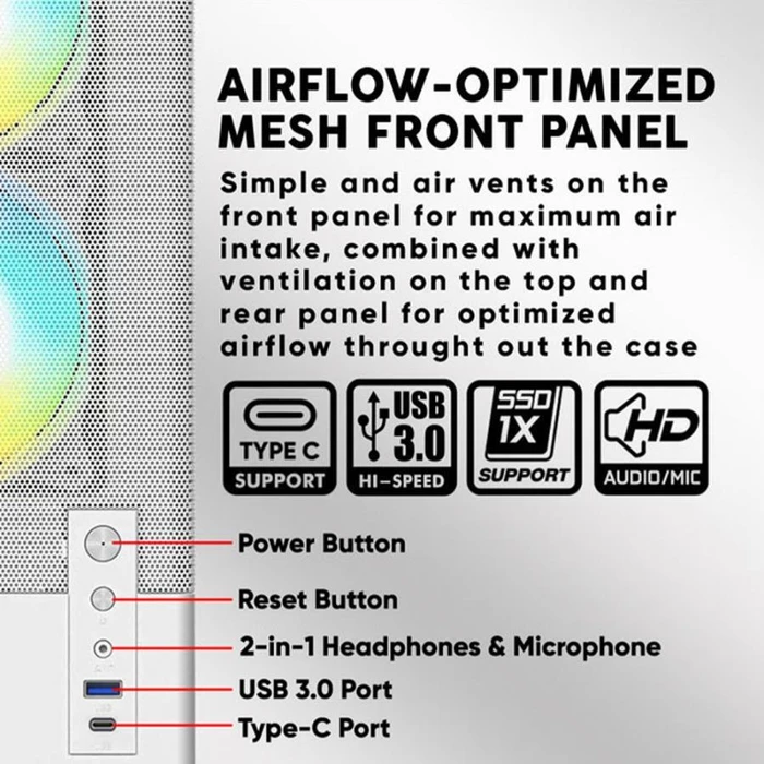 Armaggeddon Θήκη Υπολογιστή Micro ATX DeepFreeze Duplex 2 ARGB C White