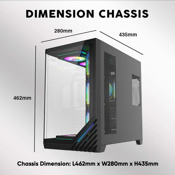 ARMAGGEDDON Κουτί Υπολογιστή Full ATX Dual Chamber Aquaron X-Curve Giga 10 Black